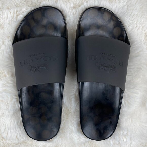Coach | Clear Rubber Pool Slides | Black - Picture 3 of 7